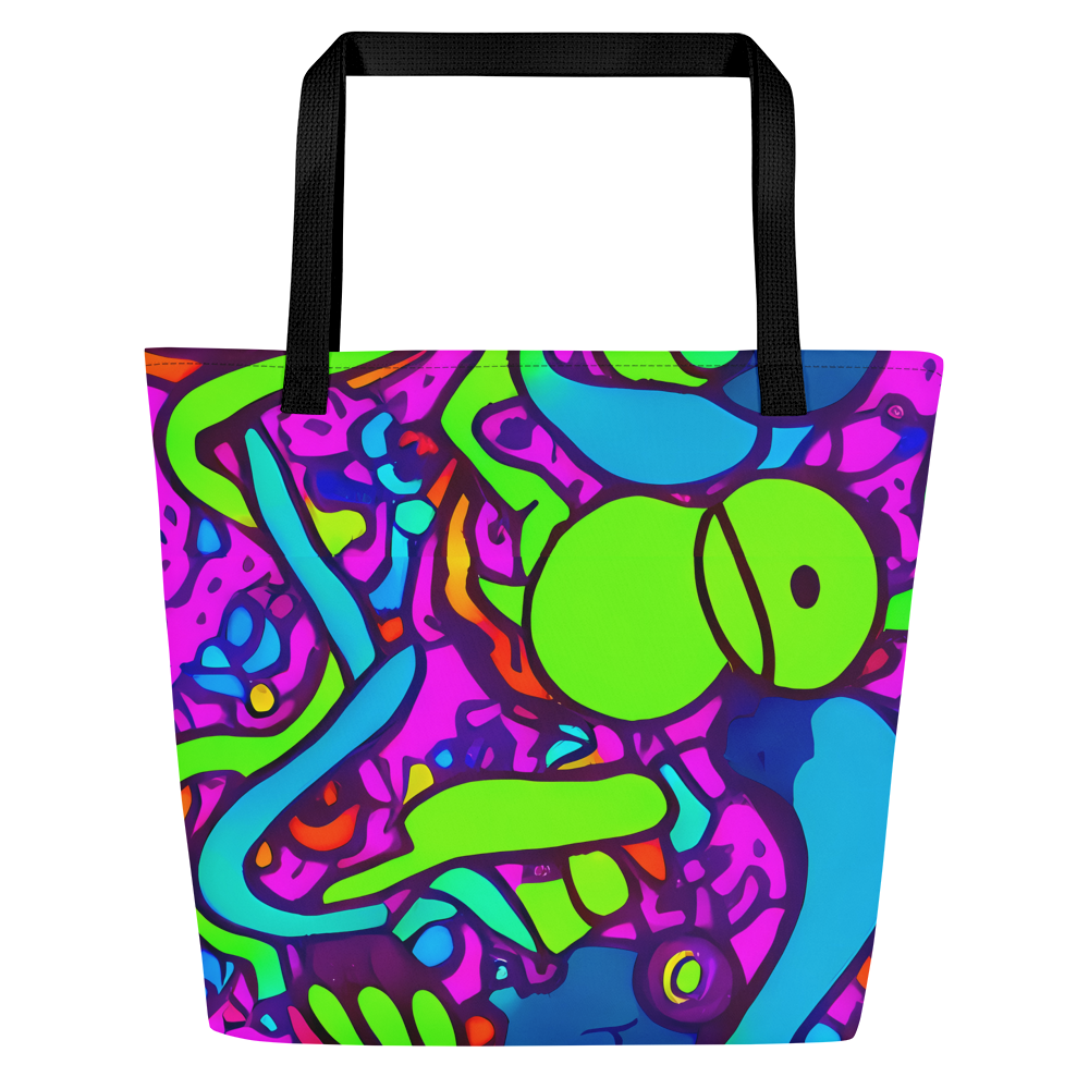 Large Tote Bag w/ Pocket - Funky Vortex