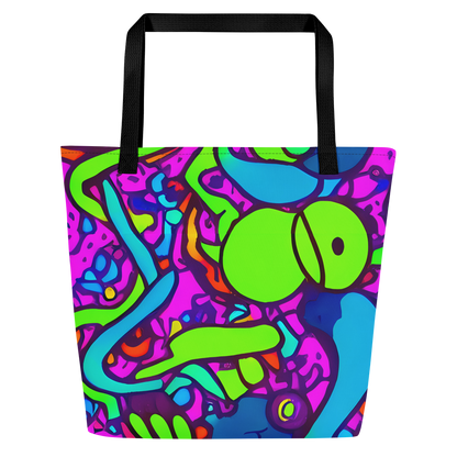 Large Tote Bag w/ Pocket - Funky Vortex