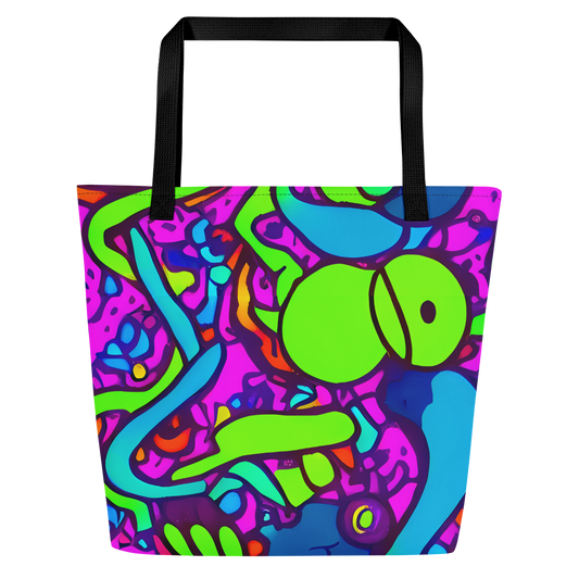 Large Tote Bag w/ Pocket - Funky Vortex