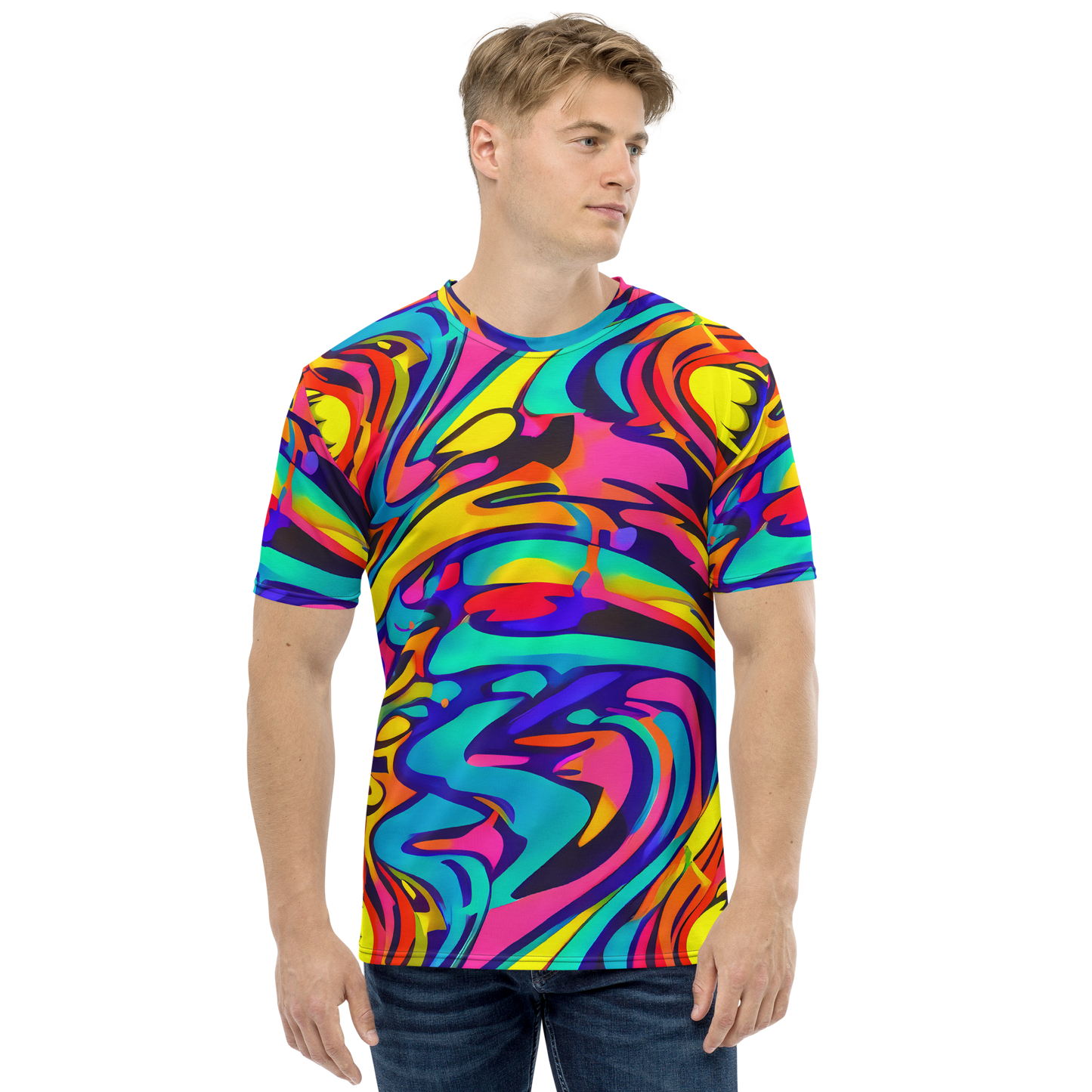 Men's Crew Neck T-Shirt - Electric Ecstasy