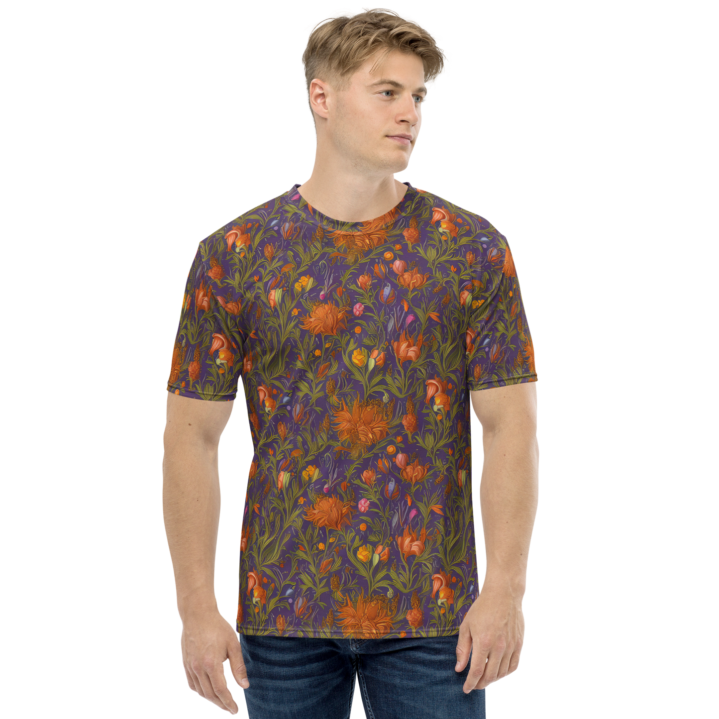 Men's Crew Neck T-Shirt - Botanical Nebula