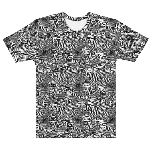 Men's Crew Neck T-Shirt - Black And White Rhapsody