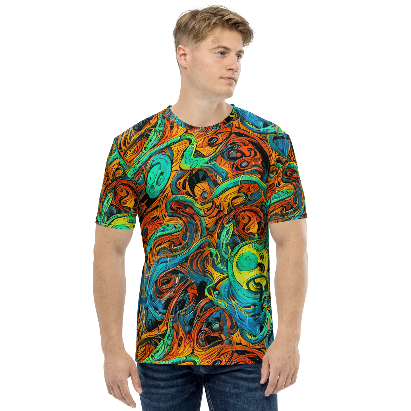 Men's Crew Neck T-Shirt - Flaming Mirage