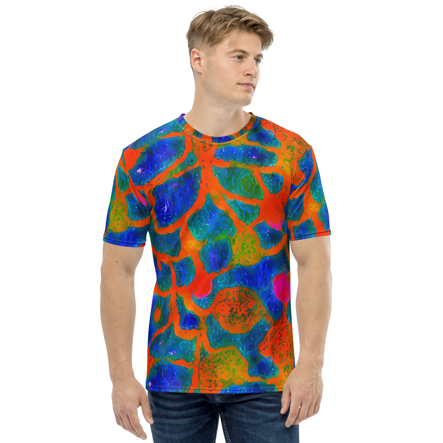 Men's Crew Neck T-Shirt - Vibrant Mosaic