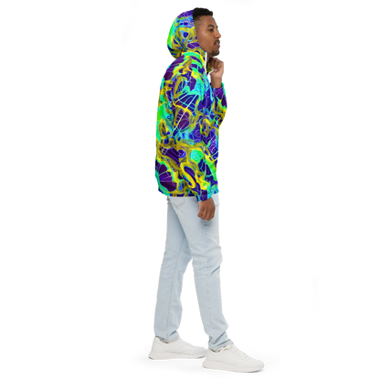 Men's Windbreaker - Neon Jungle Rhapsody