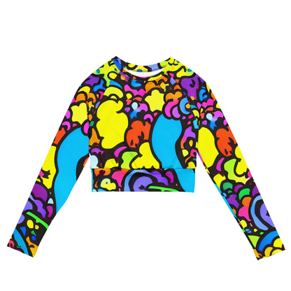 Long Sleeve Crop Top - Kaleidoscope Garden