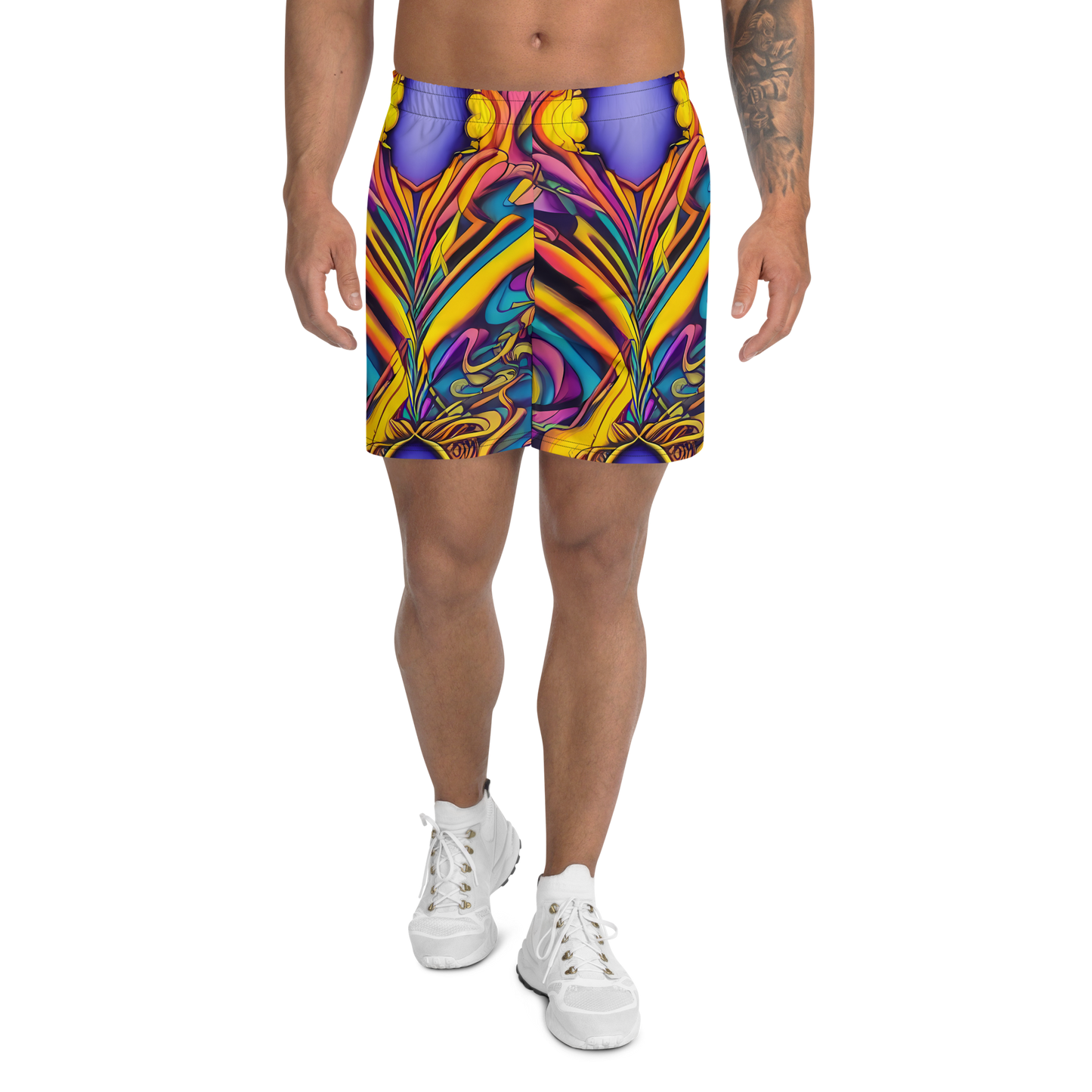 Men's Athletic Shorts - Pre-Raphaelite Wave