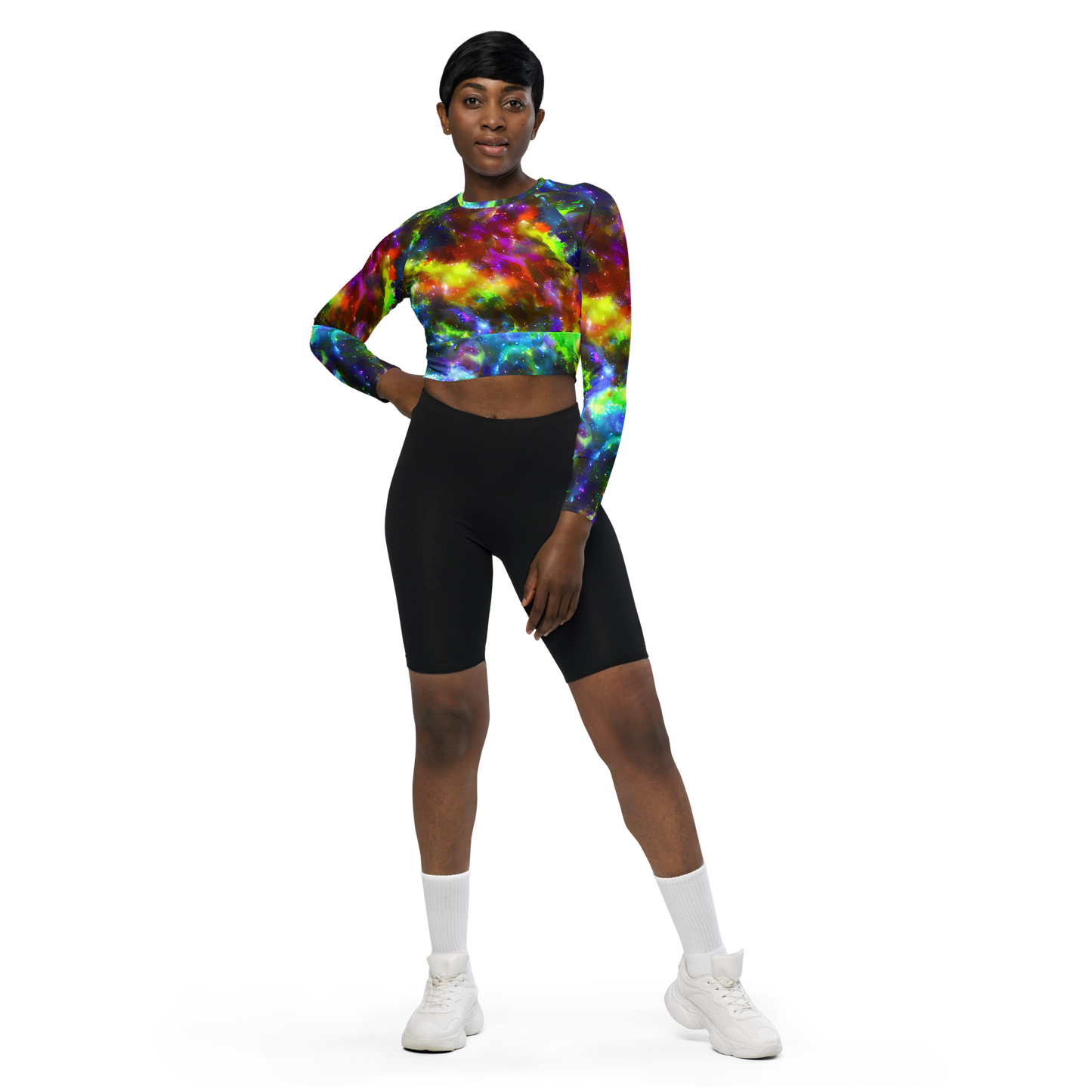 Long Sleeve Crop Top - Neer Nebula