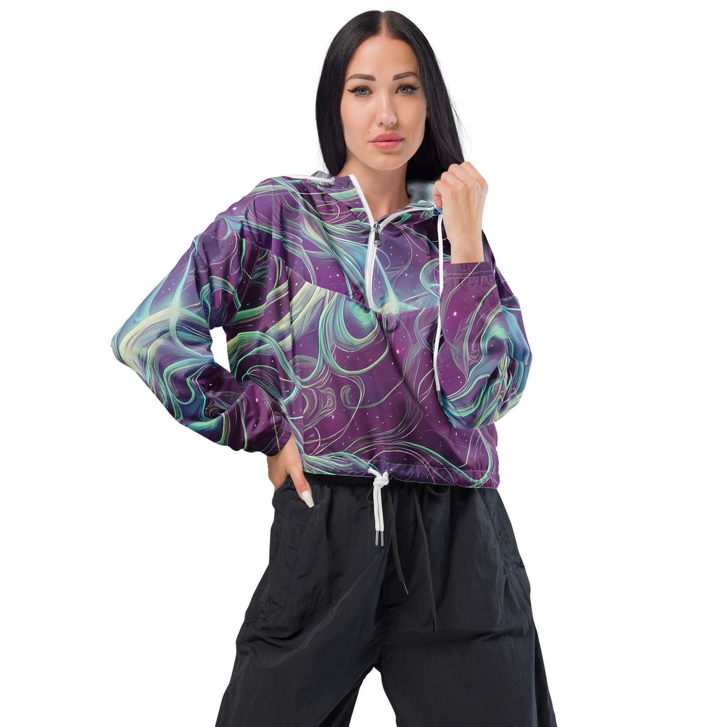 Women's Cropped Windbreaker - Morgan's Whirl