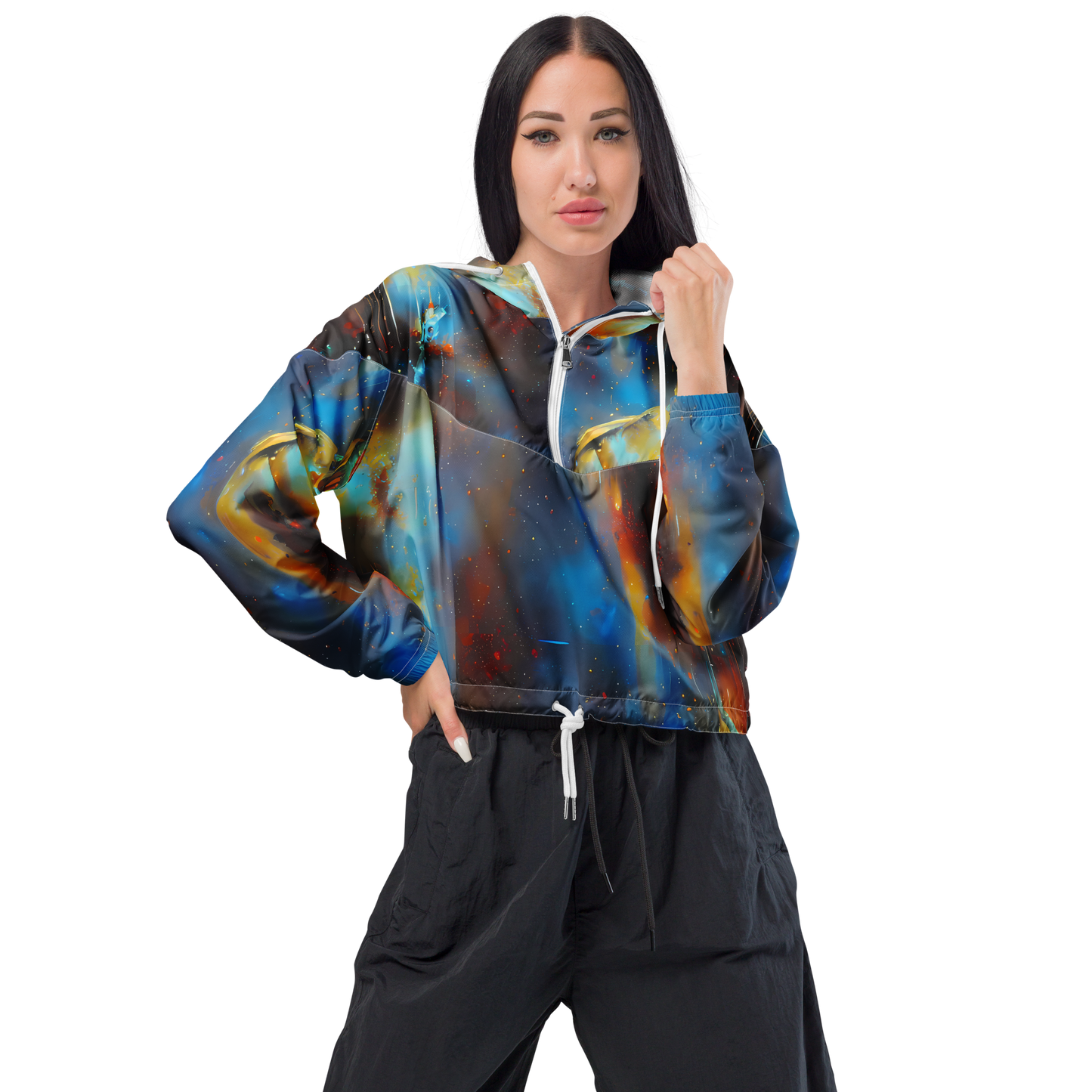 Women's Cropped Windbreaker - Chromatique Veil