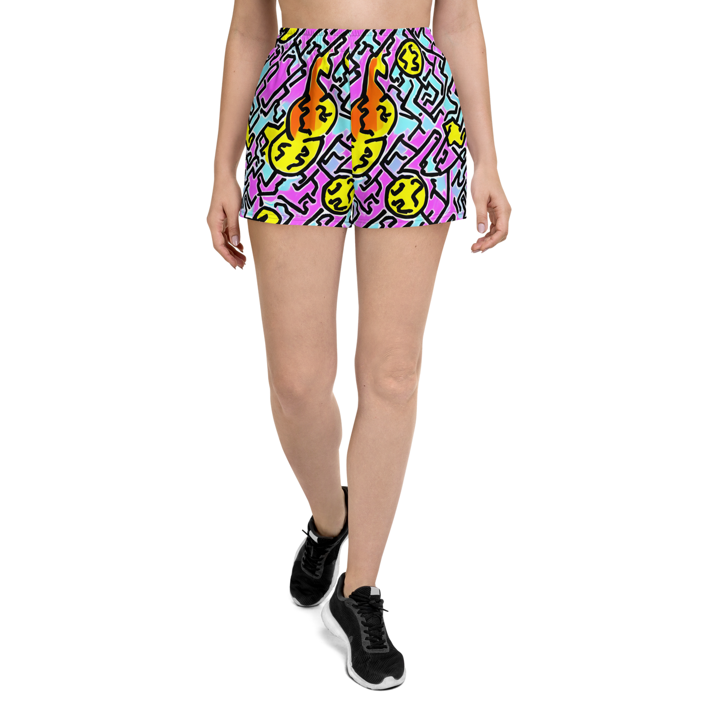 Women’s Athletic Shorts - Punk Doodles