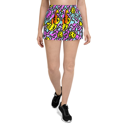 Women’s Athletic Shorts - Punk Doodles