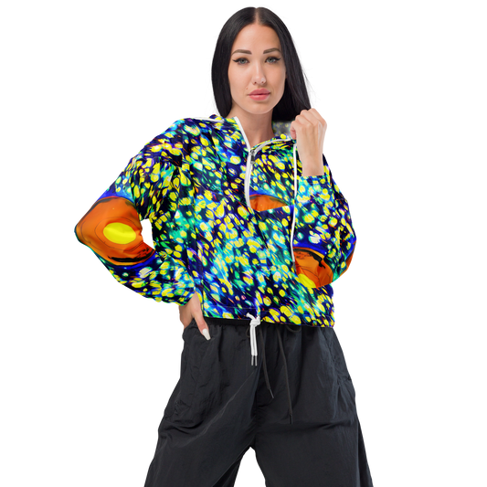 Women's Cropped Windbreaker - Illuminated Whirl