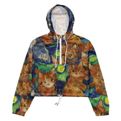 Women's Cropped Windbreaker - Celestial Claws