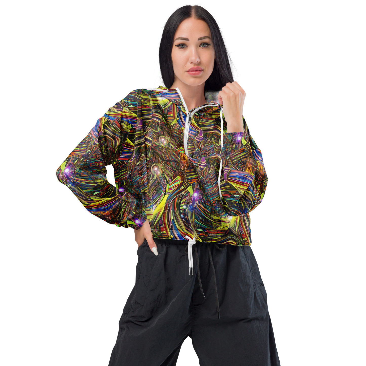 Women's Cropped Windbreaker - Quantum Palette