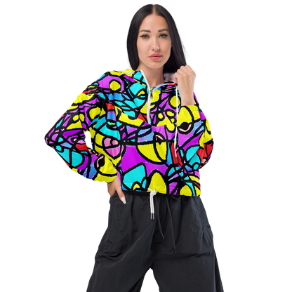 Women's Cropped Windbreaker - Radiant Chaos