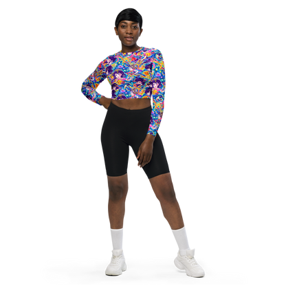 Long Sleeve Crop Top - Aquatic Whim