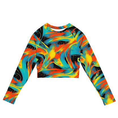 Long Sleeve Crop Top - Solar Swoosh