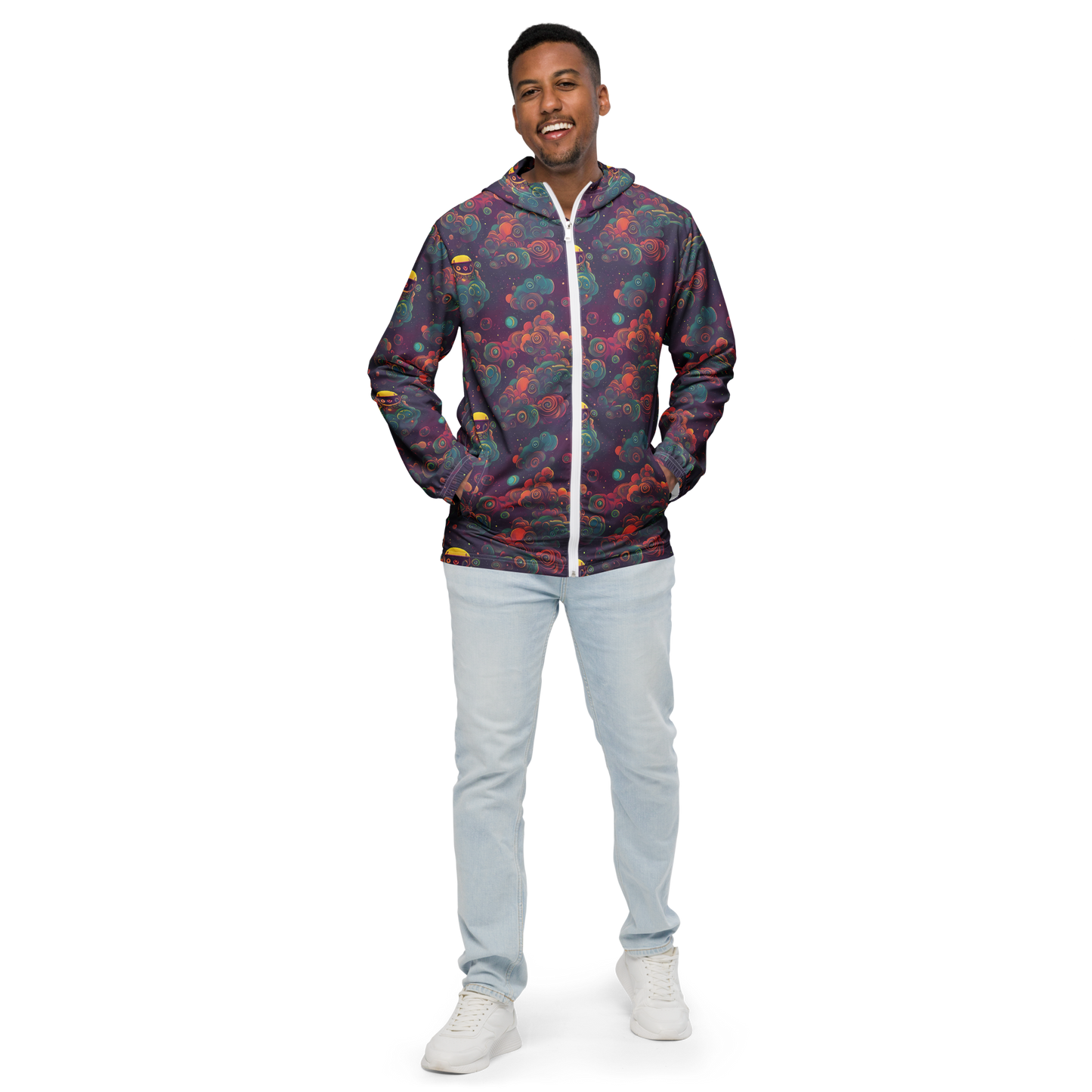 Men's Windbreaker - Nebula Dreamscape