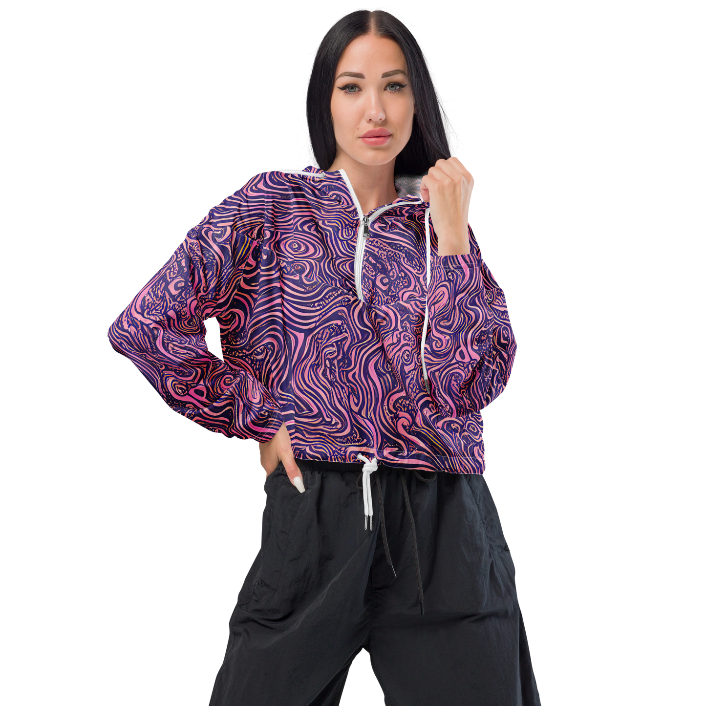 Women's Cropped Windbreaker - Ethereal Etch