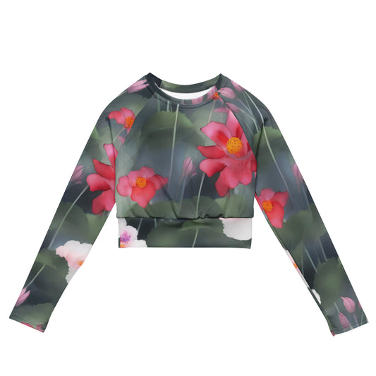 Long Sleeve Crop Top - Petal Reverie