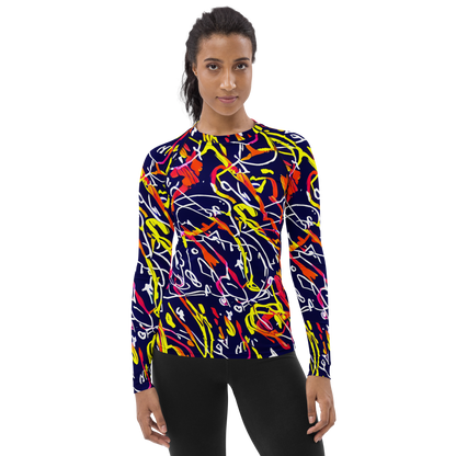 Women's Rash Guard - Neon Currents