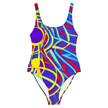 One-Piece Swimsuit - Neo-Grid Rhapsody