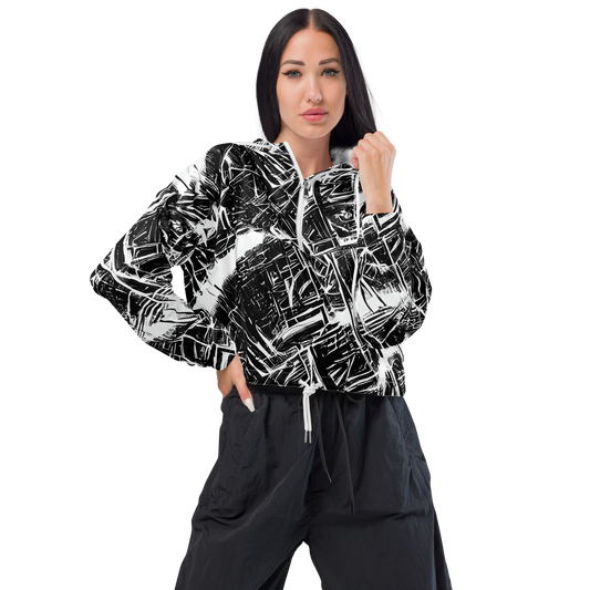 Women's Cropped Windbreaker - Ferriss Fractals