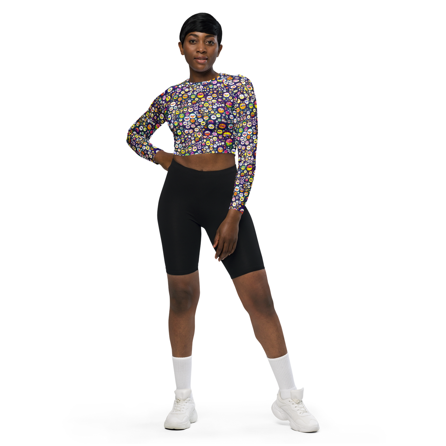 Long Sleeve Crop Top - Whimsical Eyescape