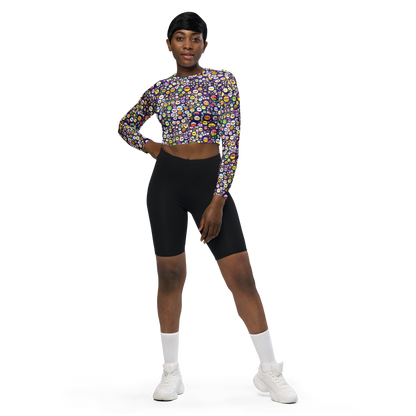 Long Sleeve Crop Top - Whimsical Eyescape