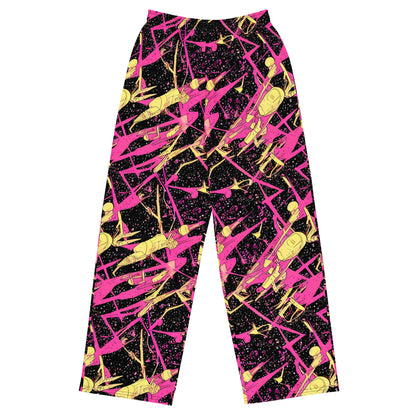 Wide-Leg Pants - Galaxy Graffiti