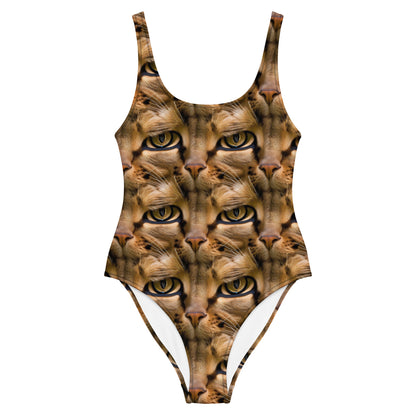 One-Piece Swimsuit - Feline Whisper