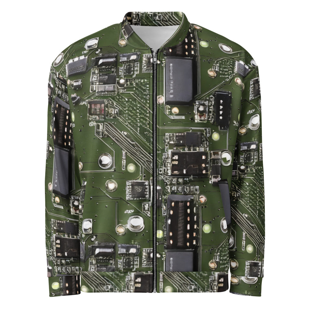 Bomber Jacket - Hacking, Circuit Board, Cyberpunk, Ambrosius Benson, Intricate