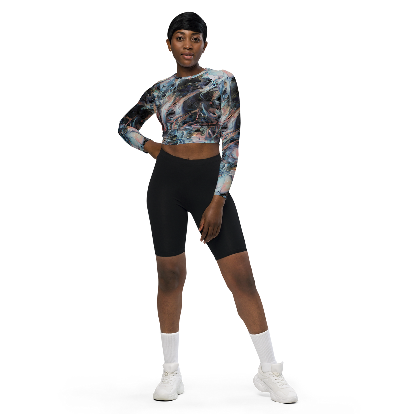 Long Sleeve Crop Top - Daydream Cascade