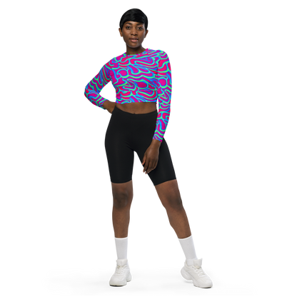 Long Sleeve Crop Top - Aquatic Ember