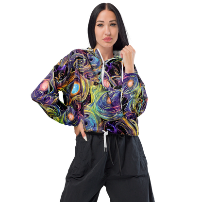 Women's Cropped Windbreaker - Lebacq Swirl