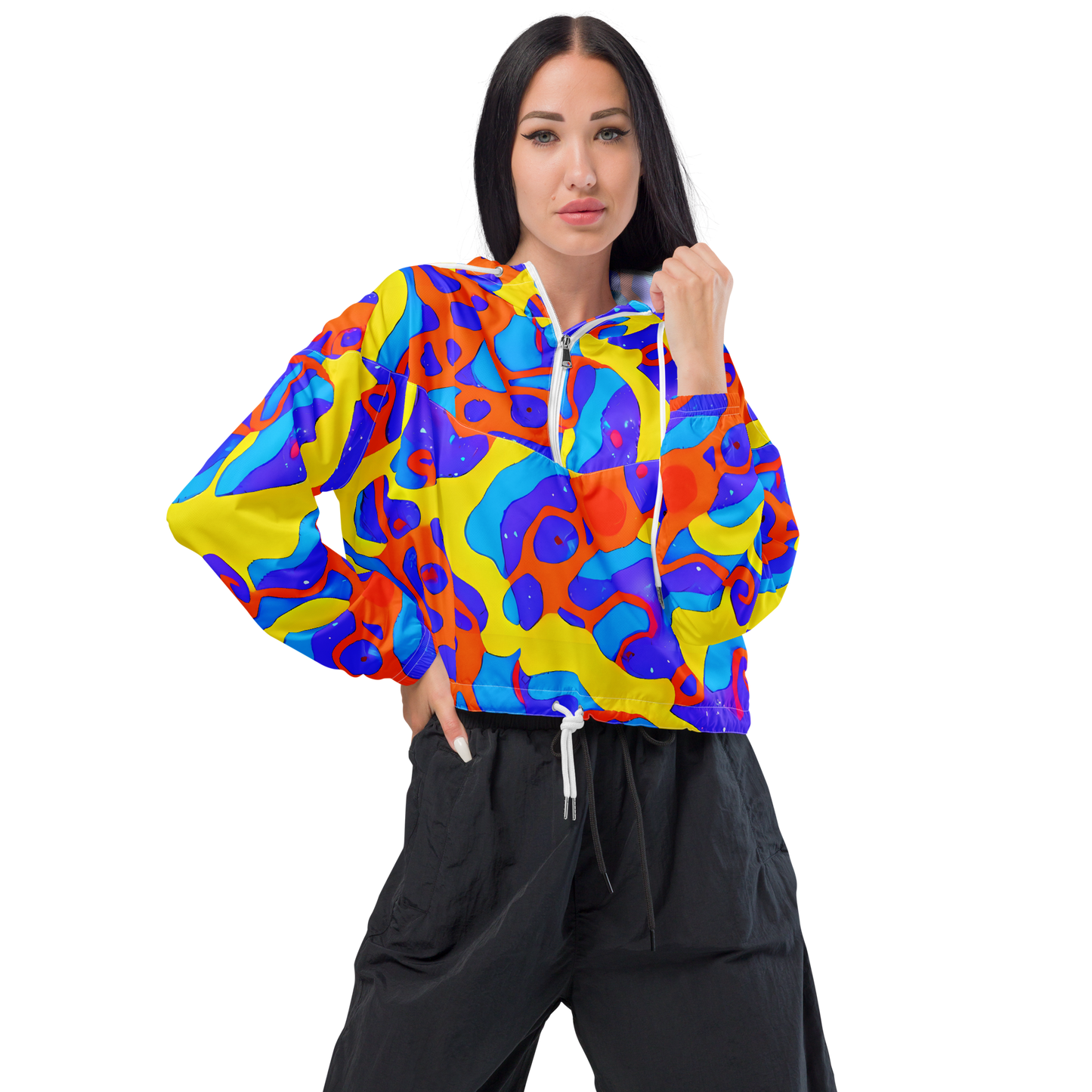 Women's Cropped Windbreaker - Elmyr's Enigma