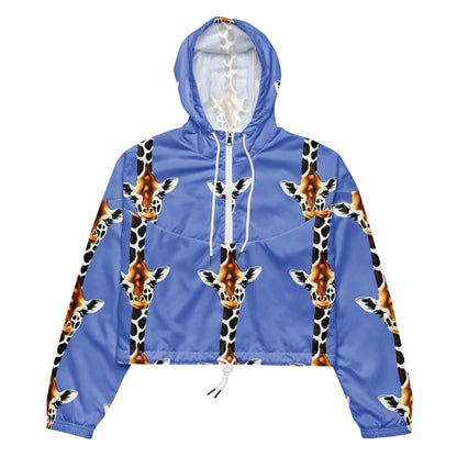 Women's Cropped Windbreaker - Giraffe Glow