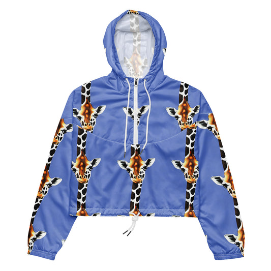 Women's Cropped Windbreaker - Giraffe Glow