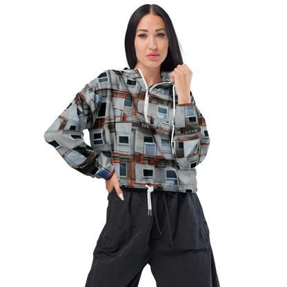 Women's Cropped Windbreaker - Industrial Reverie