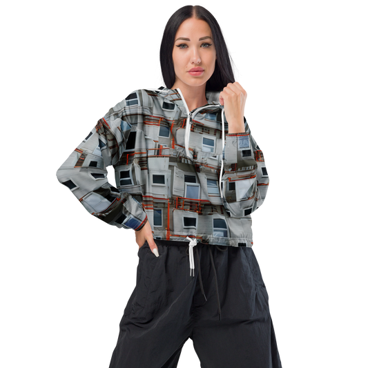 Women's Cropped Windbreaker - Industrial Reverie