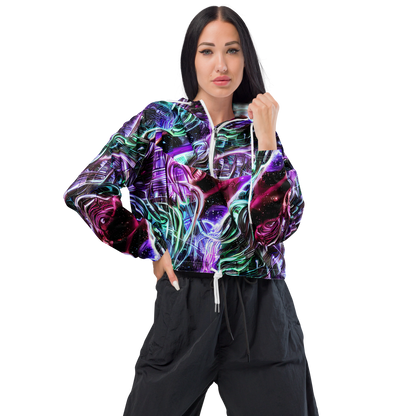 Women's Cropped Windbreaker - Nebula Fusions