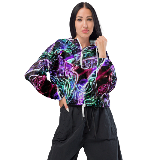 Women's Cropped Windbreaker - Nebula Fusions