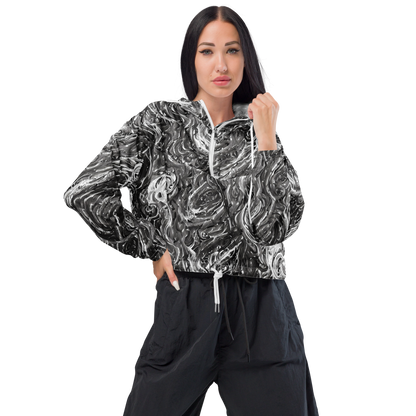 Women's Cropped Windbreaker - Nebulous Night