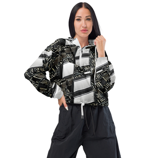 Women's Cropped Windbreaker - Electro Essence