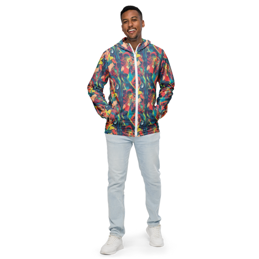 Men's Windbreaker - Neon Aurora