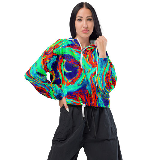 Women's Cropped Windbreaker - Cerulean Cyclone