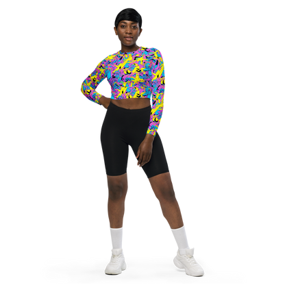 Long Sleeve Crop Top - Neon Jive