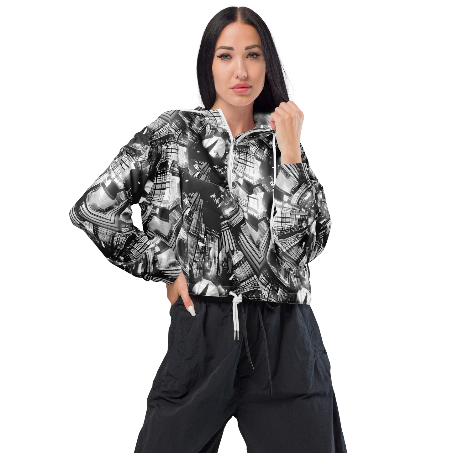 Women's Cropped Windbreaker - Silent Reflection