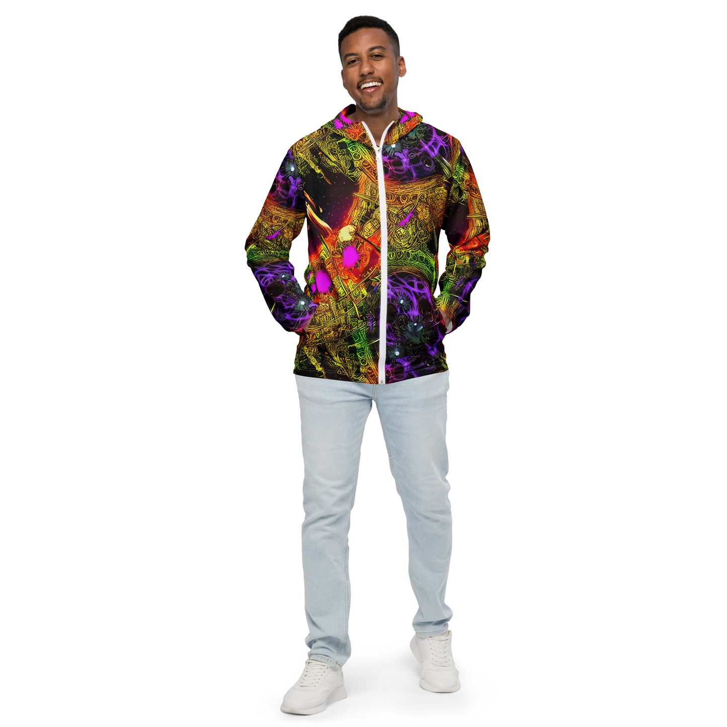 Men's Windbreaker - Neon Glyphworks